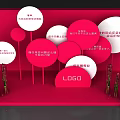 Red Themed Photo Check in Spot With Circular Elements White Text and Logo 3d model