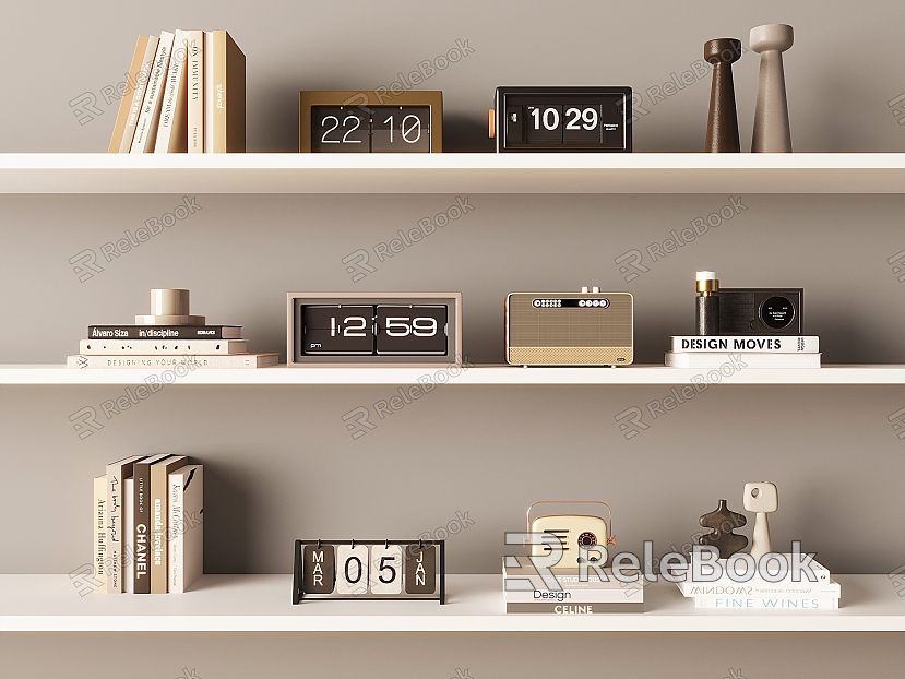 Accessories Ornaments Books Books Clock Radio Ornaments Nordic Storage Rack model