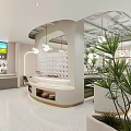 Modern Restaurant Interior With Hanging Lights Green Plants Bar Counter And Seating Area