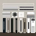 Various Air Conditioner Fans Including Wall Mounted Standing Window and Cabinet Models