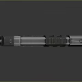Futuristic Sci Fi Weapon With Metallic Body Tactical Grip And Star Emblem Design