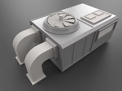 Industrial Equipment With Circular Fan Top Panel Curved Pipes And Robust Design 3d model