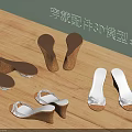 White Cork Wedge Heel Sandals With Decorative Straps For Women Summer Wear