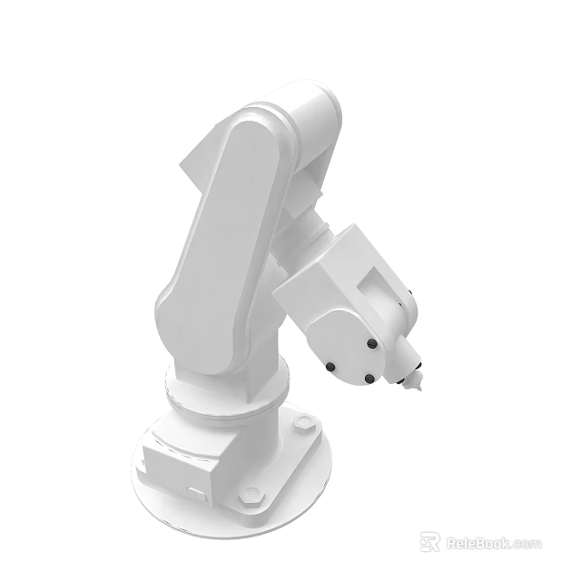 White Industrial Robotic Arm Automation Equipment With Mechanical Structure And Precision Gripper 3d model 