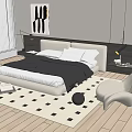 Modern Minotti Background Double Bed 3d model