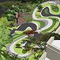 Lush Garden Landscape Design With Winding Paths Green Lawns And Diverse Trees