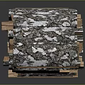 Natural Stacked Firewood Logs With Bark For Home Heating And Cooking Use