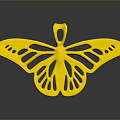 Fashionable Golden Butterfly Shaped Hollow Out Clothing Accessory With Shiny Reflective Surface