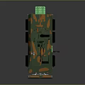 Military Armored Vehicle With Camouflage Paint Six Wheels Weapon System Front Bulldozer Blade