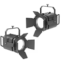 Black Professional Downlights And Spotlights With Metal Brackets And Barn Doors For Stage Lighting