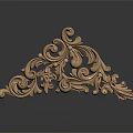 Golden Carved Decorative Ornament With Intricate Scroll Patterns For Furniture Corners