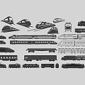 Traffic high-speed rail car front silhouette pattern 3d model