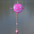 Ornate Pink Purple Hammer Weapon With Circular Patterns And Decorative Handle