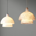 Modern Pendant Lights With White Ceramic Dome And Textured Pattern Design 3d model