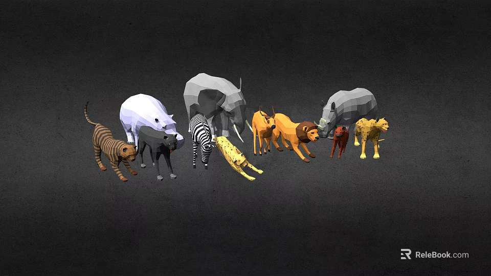 Low Poly Animal Game Movie Characters With Various Species 3D Models Design 3d model 