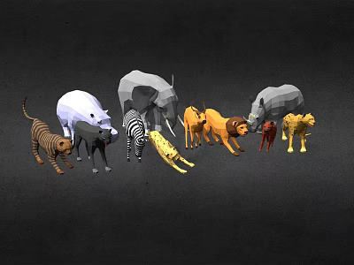 Low Poly Animal Game Movie Characters With Various Species 3D Models Design 3d model