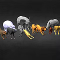 Low Poly Animal Game Movie Characters With Various Species 3D Models Design