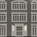 Classic Wooden Casement Windows Featuring Arched Tops And Paneled Designs In Various Styles