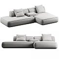 Comfortable Modern Gray Sectional Sofa With Plush Cushions And L Shaped Design 3d model