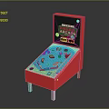 Red Cabinet Retro Computer Arcade Machine With Colorful Game Screen And Vintage Controls 3d model