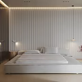 Modern Minimalist Apartment Bedroom Interior With Light Tones