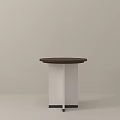 Minimalist Round Top Side Table With White Legs And Simple Design 3d model