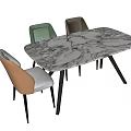 Modern Dining Table and Chair Combination 3d model