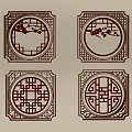 Traditional Chinese Wooden Carved Windows With Intricate Lattice Patterns And Geometric Designs