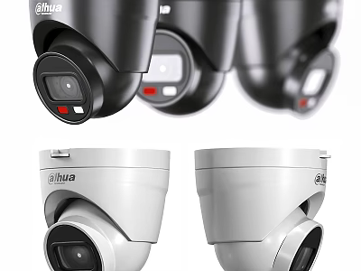 DAHUA Projection Surveillance Dome Cameras Black and White Security Devices 3d model