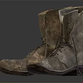 Vintage Leather Boots Distressed Design With Lace Up Front Rustic Brown Classic Workwear Style