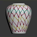 Decorative White Vase with Colorful Braided Pattern for Home Living Essentials