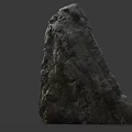 Single Natural Stone Rock With Detailed Surface Texture On Gray Background 3d model
