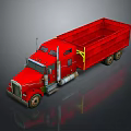Red Dump Truck With Enclosed Cab Open Bed And Multiple Wheels On Dark Surface 3d model