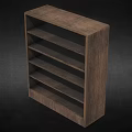 Wooden Open Cabinet With Multiple Shelves For Modern Storage Solutions