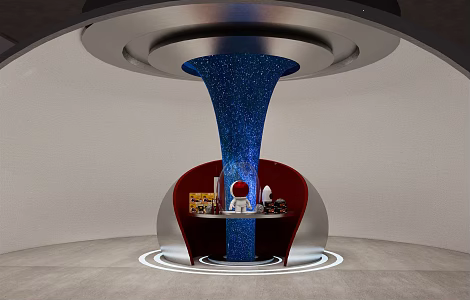 Modern showroom starry sky 3d model
