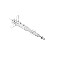 Military Missile Weapon Featuring Blue Nose Cone Green Body And Tail Fins