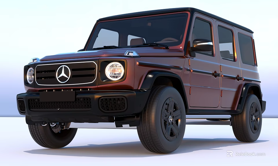 Mercedes G Class Dark Red Luxury SUV With Black Wheels And Front Design 3d model 