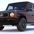 Mercedes G Class Dark Red Luxury SUV With Black Wheels And Front Design