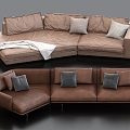 Multiplayer Sofa Sofa Combination Shaped Sofa Leather Sofa 3d model