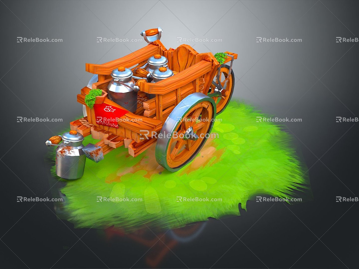 Modern ancient frame car rickhuke frame car trolley 3d model