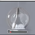 Modern Transparent Spherical Chandelier With Silver Lamp Body And Decorative Base