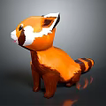Red Panda Plush Doll With Orange Brown Fur White Face And Striped Tail