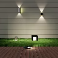 Modern Outdoor Wall Mounted And Ground Lights For Lawn And Wooden Decking Illumination