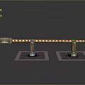 Red And White Striped Road Barrier With Wooden Support Posts