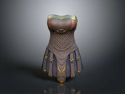Stylish Leather Garment With Metal Decorations And Intricate Patterns For Daily Use 3d model