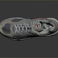 Gray And White Sporty Sneakers With Red Logo Mesh Design And Comfortable Sole