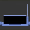 Blue 3D Measuring Tool With Scaled Sector Rotating Base And Flat Plate