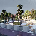 Scenic Park Landscape With Lush Greenery Golden Trees Scenic Pathways And People Walking