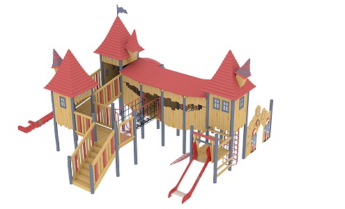 Modern England Castle Slide 3d model