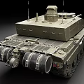 Military Main Battle Tank With Long Barrel Tracks And Turret Components 3d model